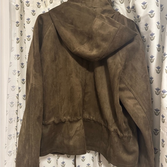 Zara Olive Green Faux Suede Jacket - Picture 2 of 2